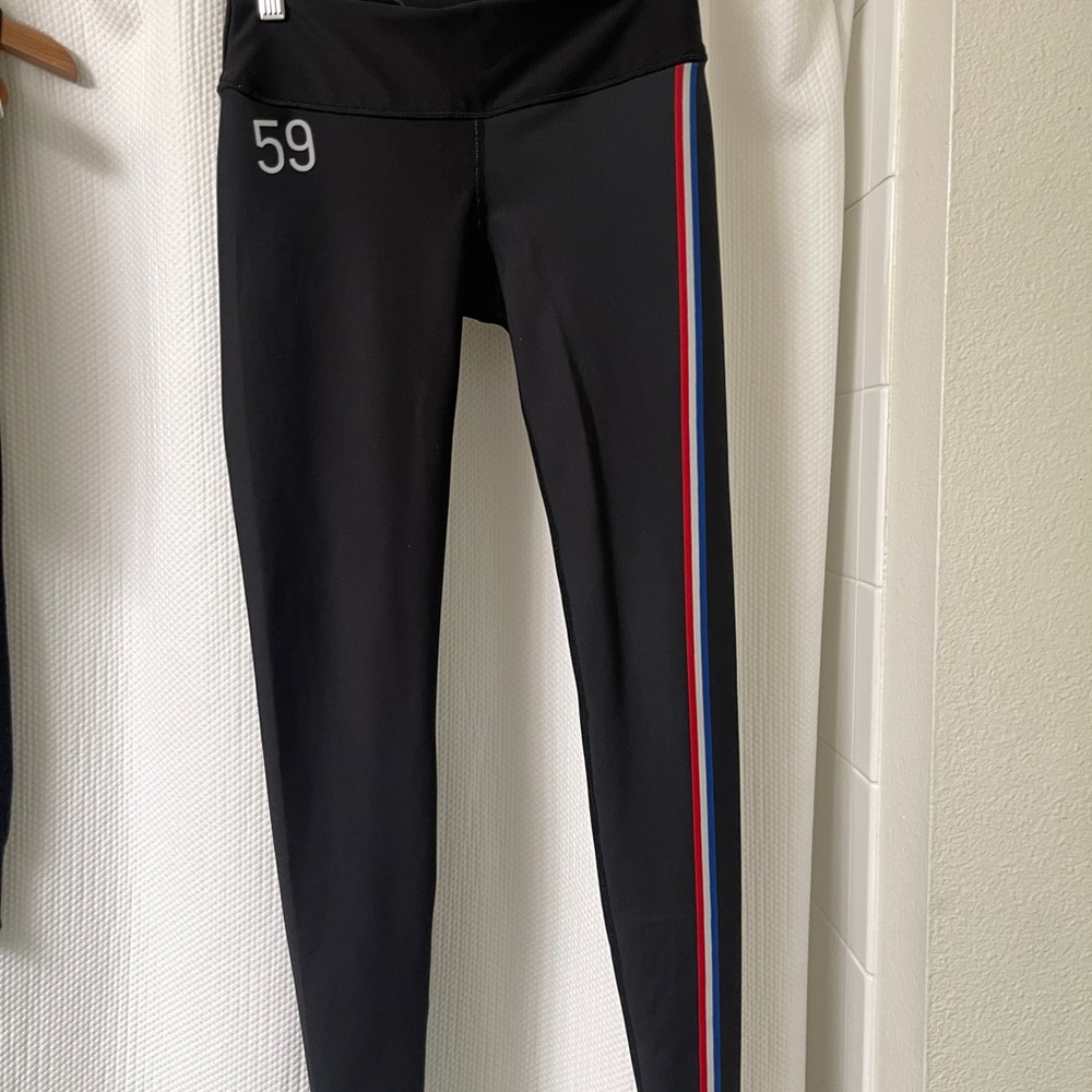 59 Black Leggings with Red and Blue Stripes(two pairs)